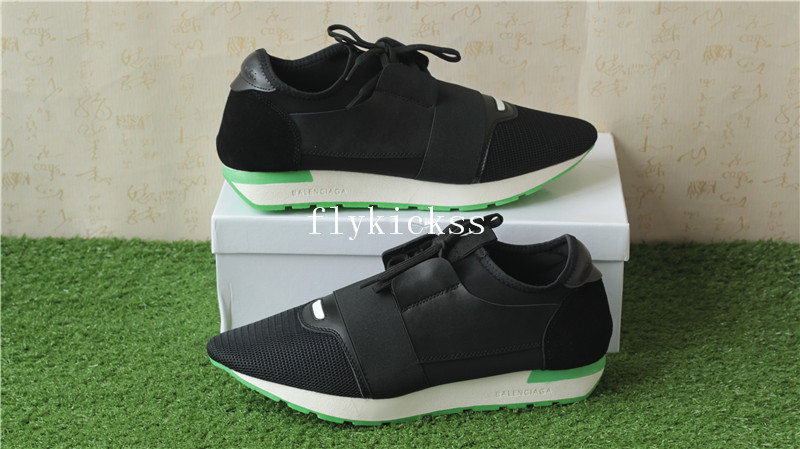 Blaneciaga Race Runner Trainer Black Green